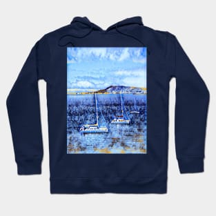 Yachts in the ocean- snow effect Hoodie